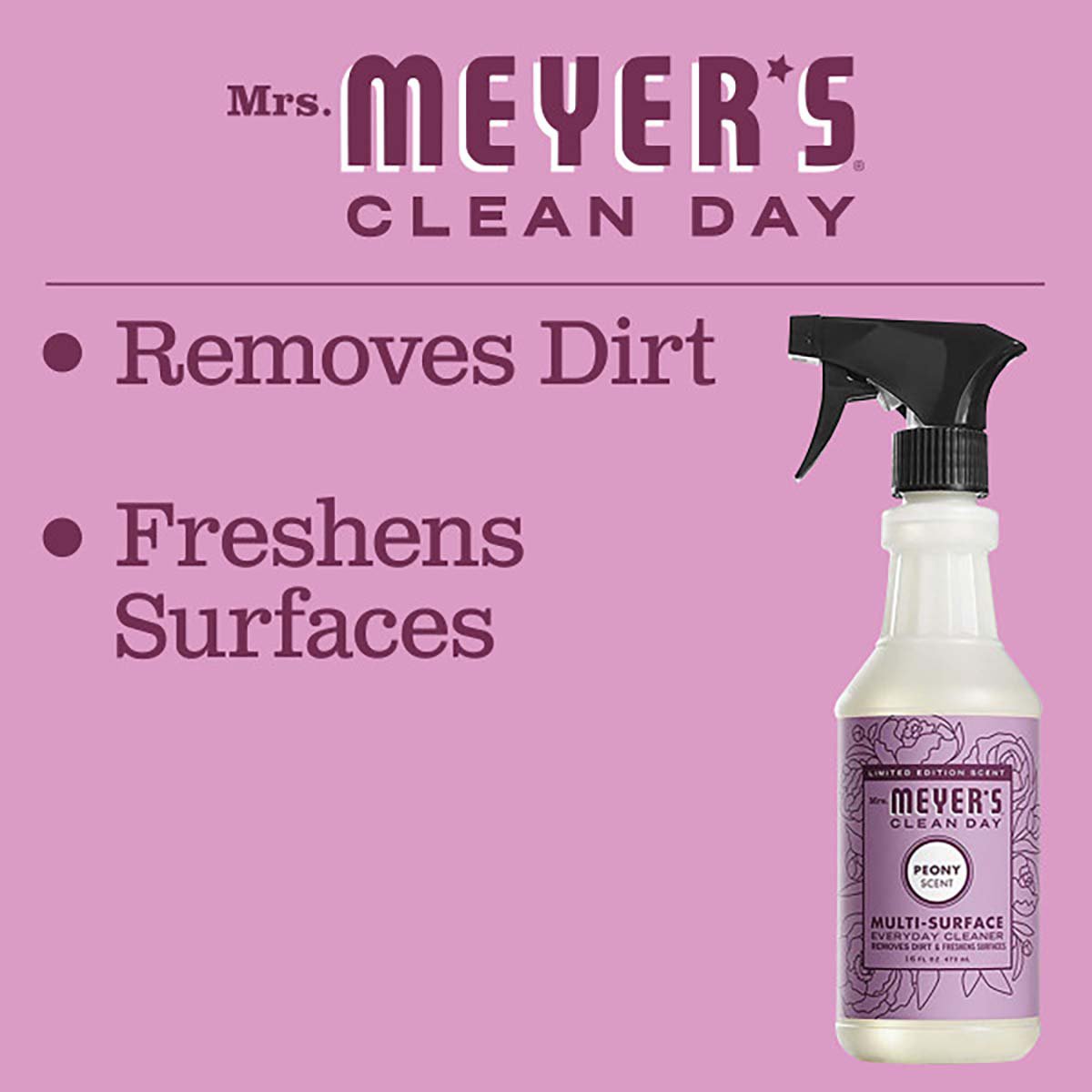 Mrs. Meyer's Clean Day Peony Scent Multi-Surface Everyday Cleaner Spray