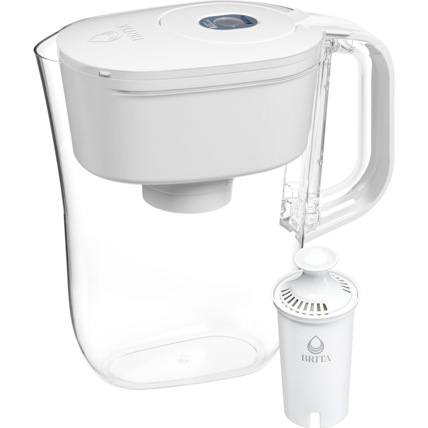 Brita Small 6 Cup Denali Water Filter Pitcher with 1 Brita Standard Filter, White