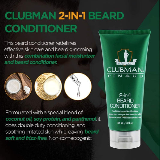 Clubman Pinaud 2-in-1 Beard Conditioner and Facial Moisturizer