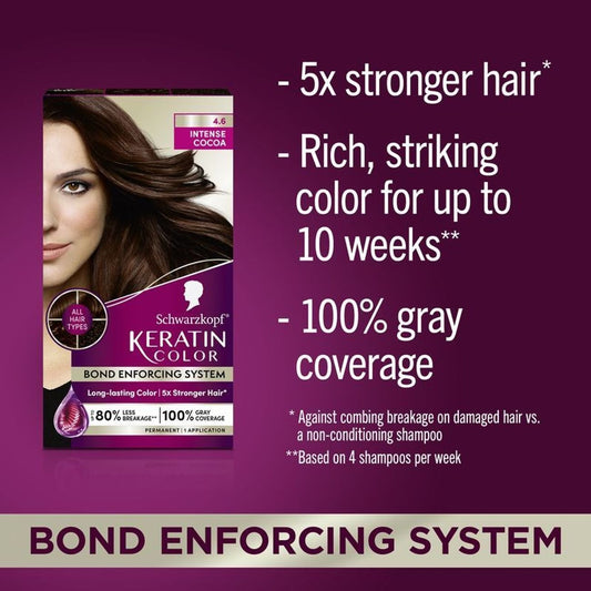 Schwarzkopf Keratin Color Permanent Hair Color - 4.6 Intense Cocoa