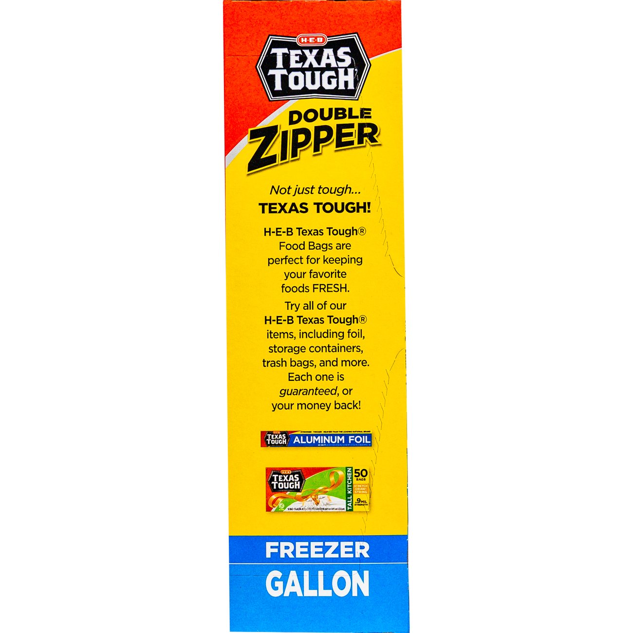 H-E-B Texas Tough Double Zipper Gallon Freezer Bags - Value Pack