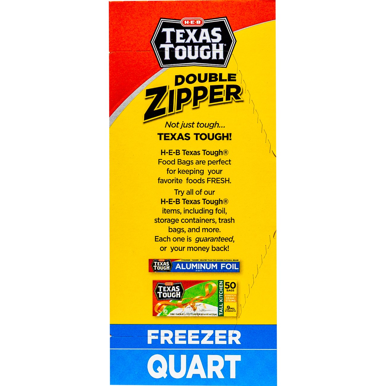 H-E-B Texas Tough Double Zipper Quart Freezer Bags - Value Pack
