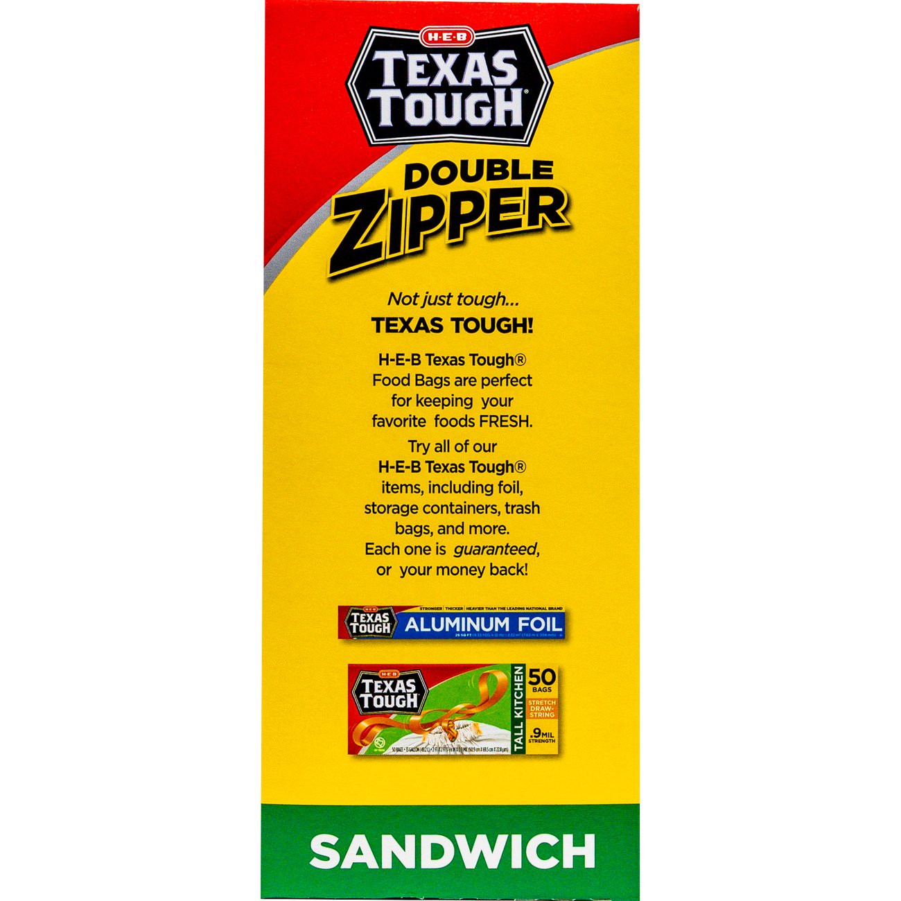 H-E-B Texas Tough Double Zipper Sandwich Bags - Value Pack