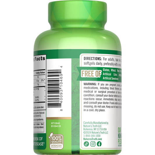 Nature's Truth Premium Strength Fish Oil 1340mg Mini Softgels - Lemon
