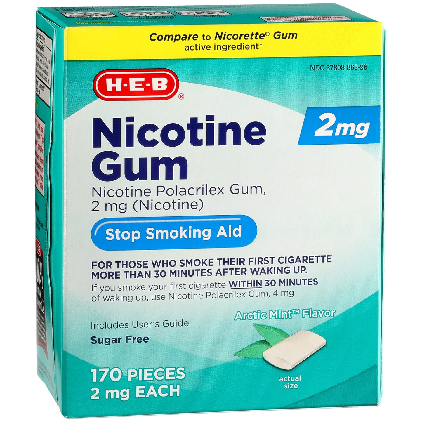 H-E-B 2 mg Nicotine Gum Arctic Mint