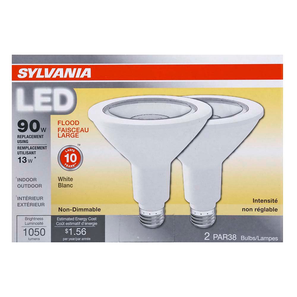 Sylvania PAR38 90-Watt White Indoor/Outdoor LED Flood Light Bulbs