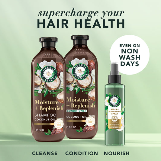 Herbal Essences Moisture + Replenish Coconut Sulfate Free Shampoo, 13.5 fl oz