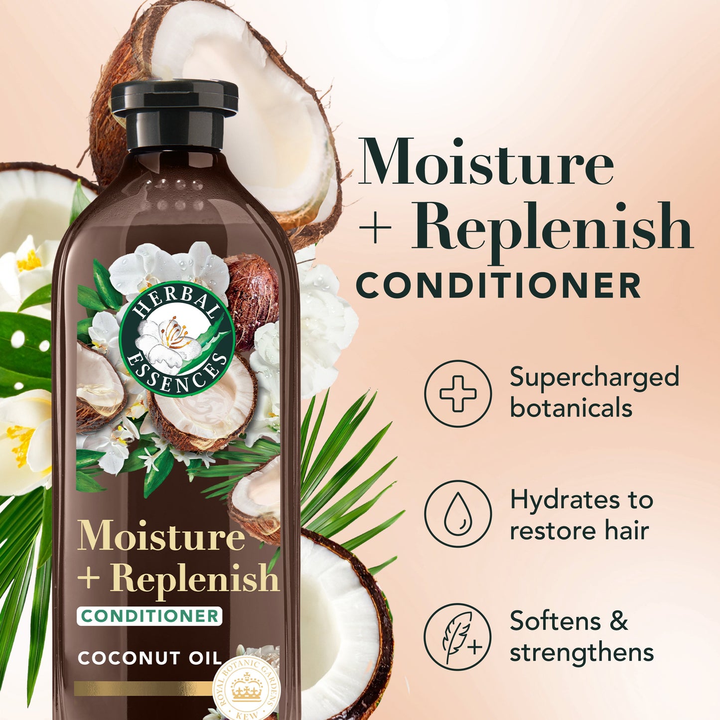 Herbal Essences Moisture + Replenish Coconut Sulfate Free Conditioner, 13.5 fl oz
