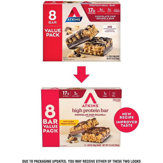 Atkins 17g Protein Meal Granola Bars - Chocolate Chip