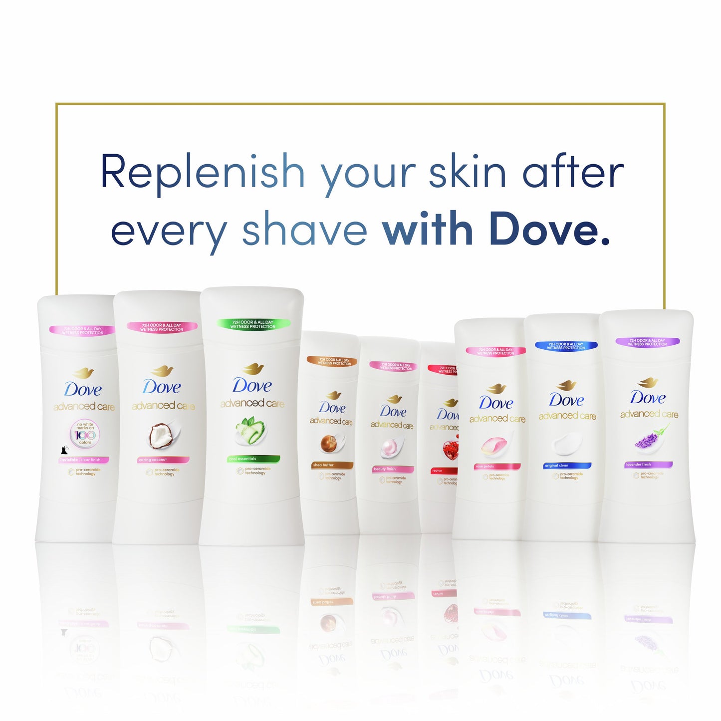 Dove Antiperspirant Deodorant Stick Clear Finish