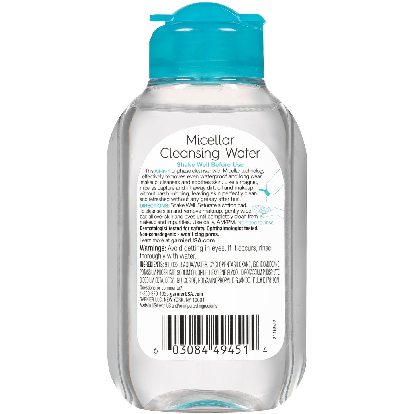 Garnier SkinActive Micellar Cleansing Water, For Waterproof Makeup