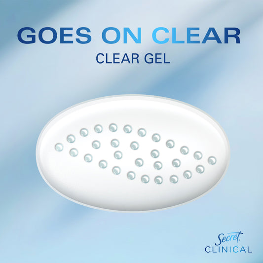 Secret Clinical Strength Clear Gel Antiperspirant and Deodorant for Women, Pro-Hyaluronic Acid Completely Clean