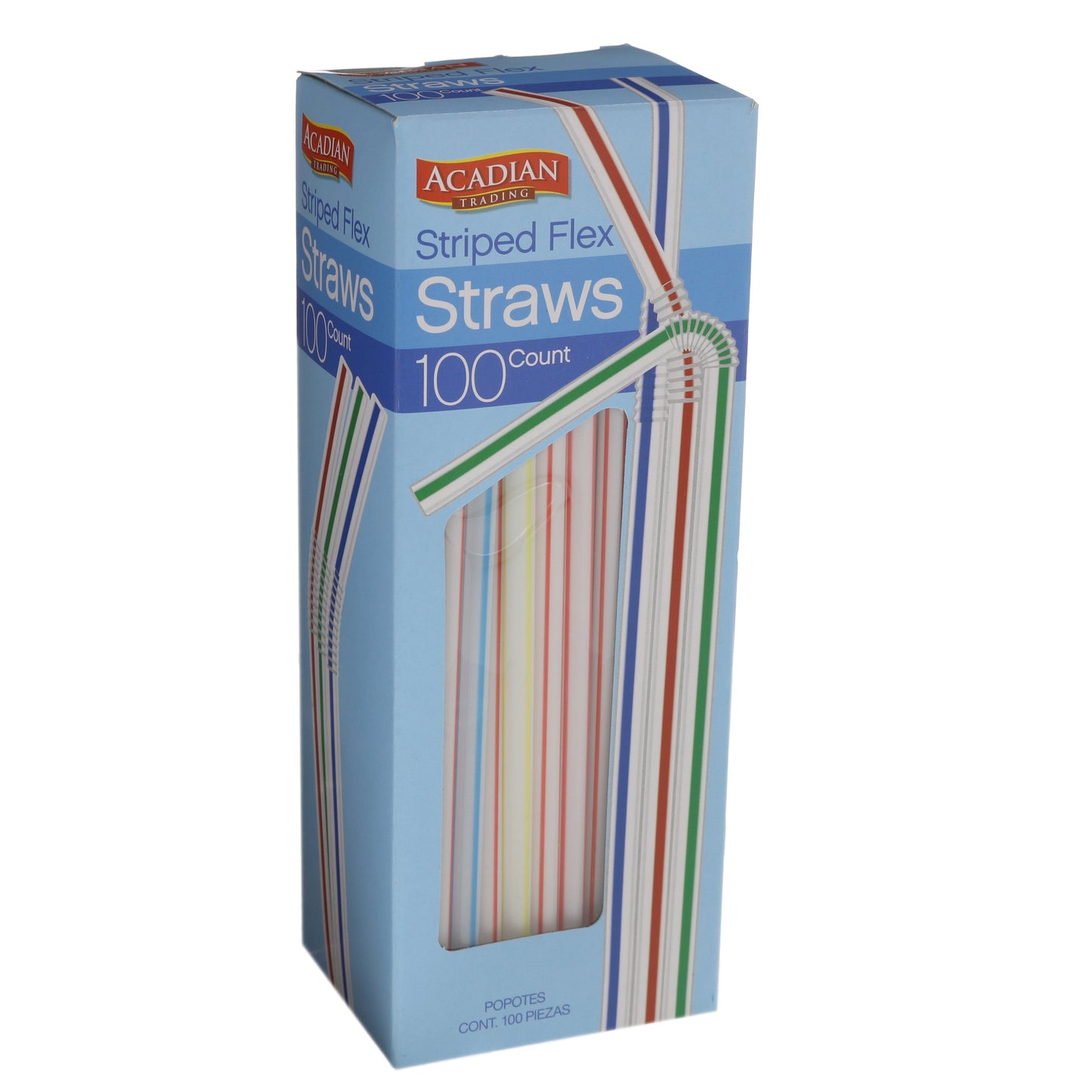 Acadian Trading Striped Flex Straws