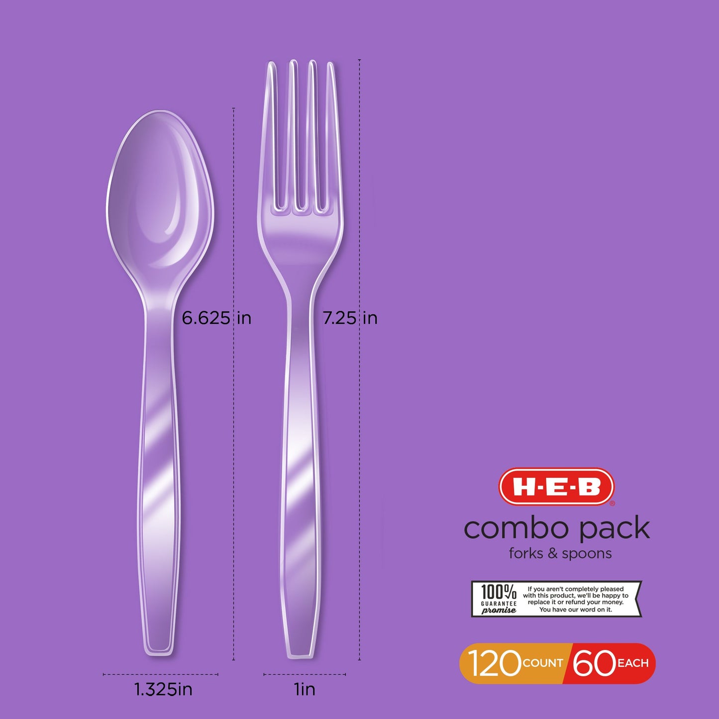 H-E-B Plastic Forks & Spoons Combo Pack - Clear