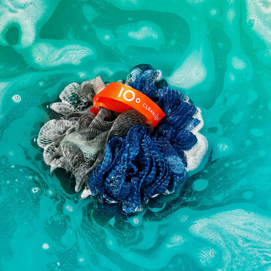 Cleanlogic Sport Dual-Texture Mesh Loofah Bath Sponge