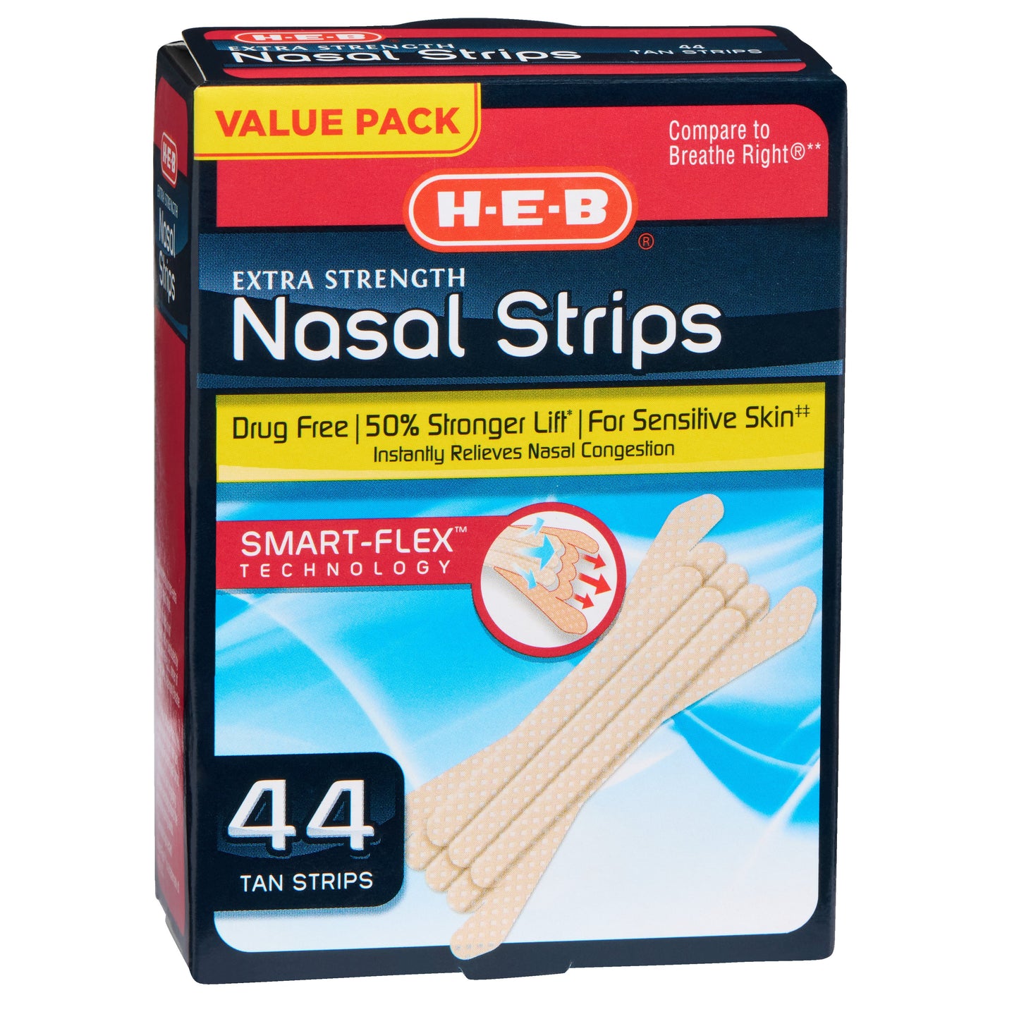 H-E-B Extra Strength Tan Nasal Strips – Value Pack
