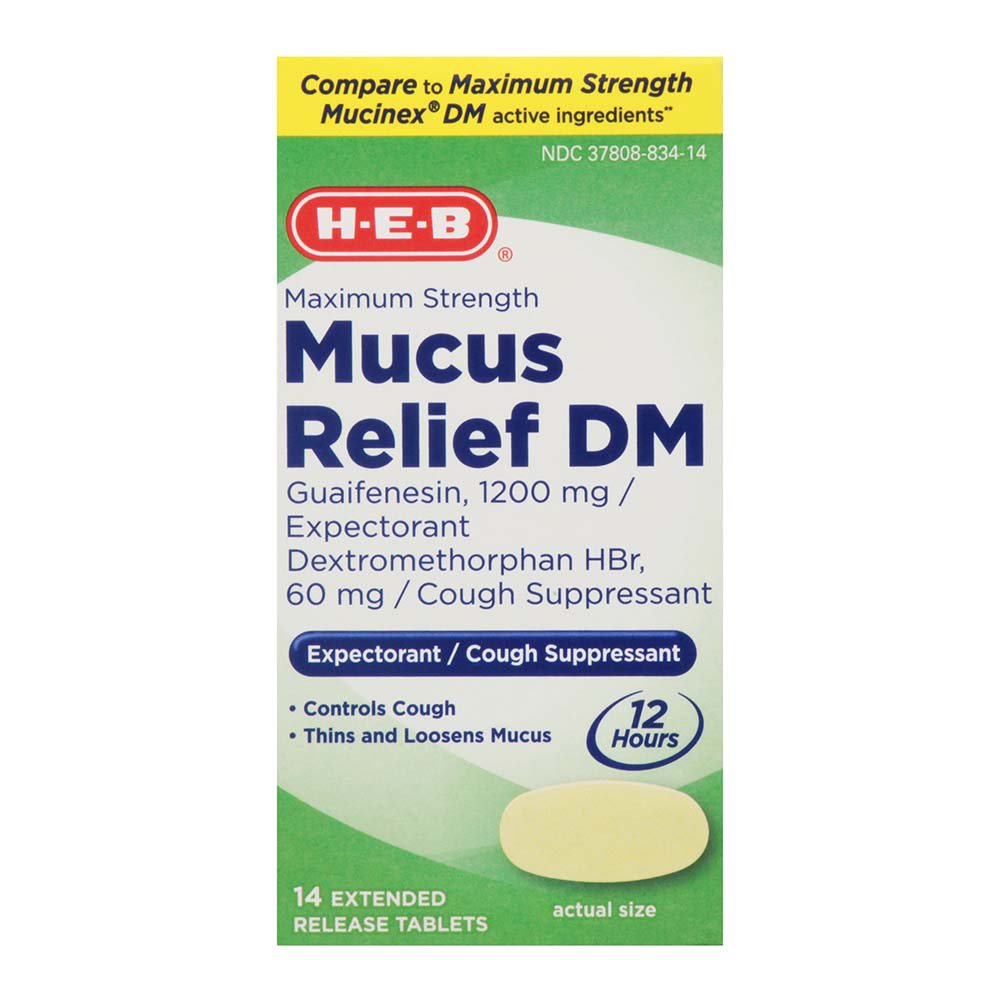 H-E-B Maximum Strength Mucus Relief DM Tablets