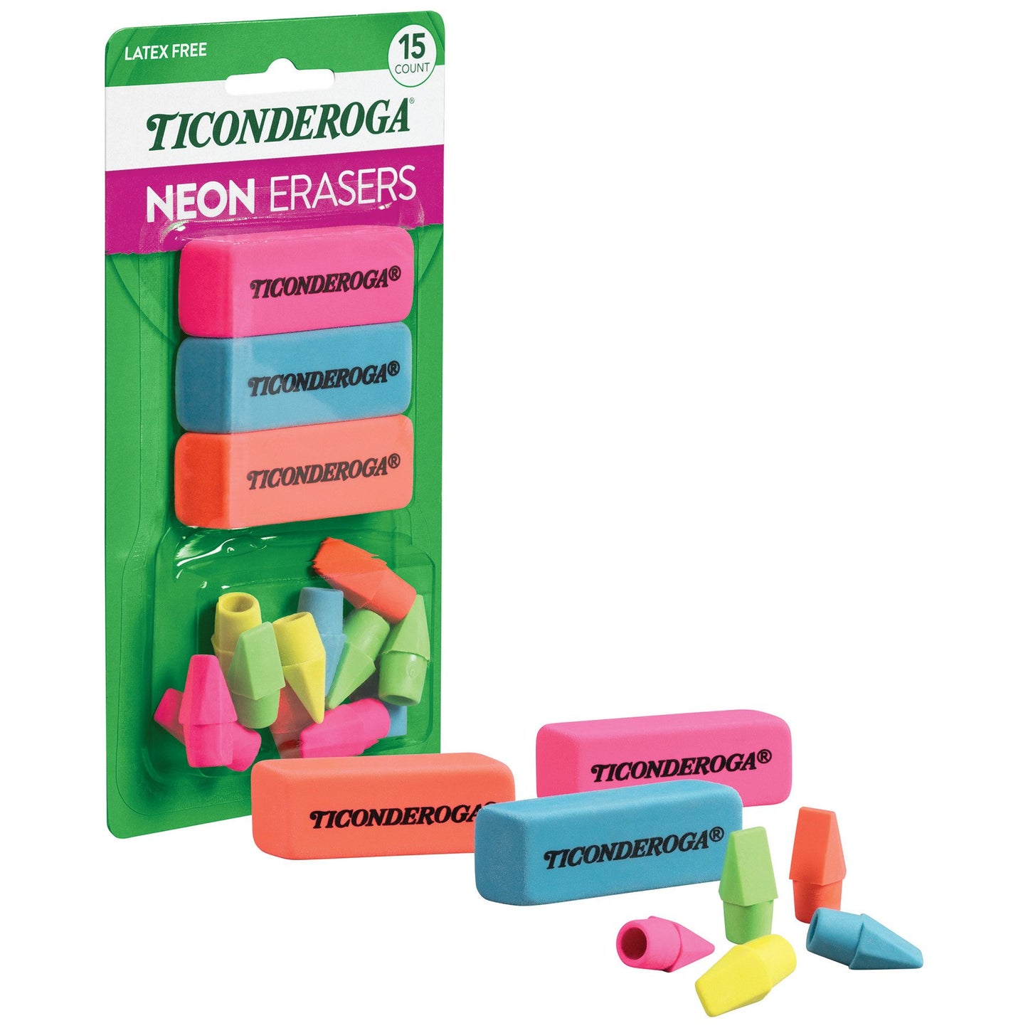 Ticonderoga Assorted Neon Erasers