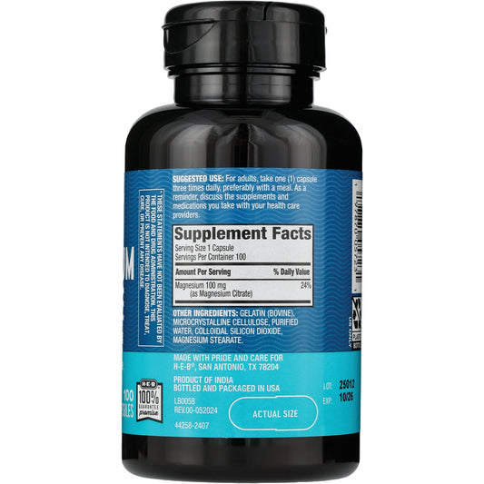 H-E-B Vitamins Magnesium Citrate 100 mg Capsules