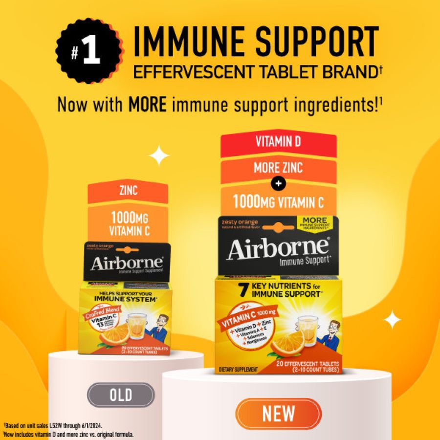 Airborne Effervescent Tablets, Zesty Orange