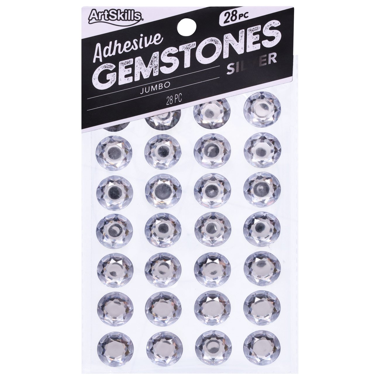 ArtSkills Jumbo Adhesive Gemstones - Silver