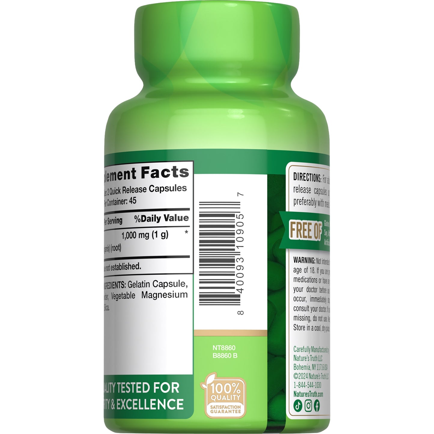 Nature's Truth Beet Root 1000mg Quick-Release Capsules