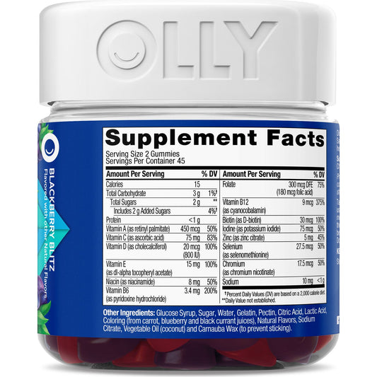 OLLY Men's Multivitamin Wellness Support Gummies - Blackberry