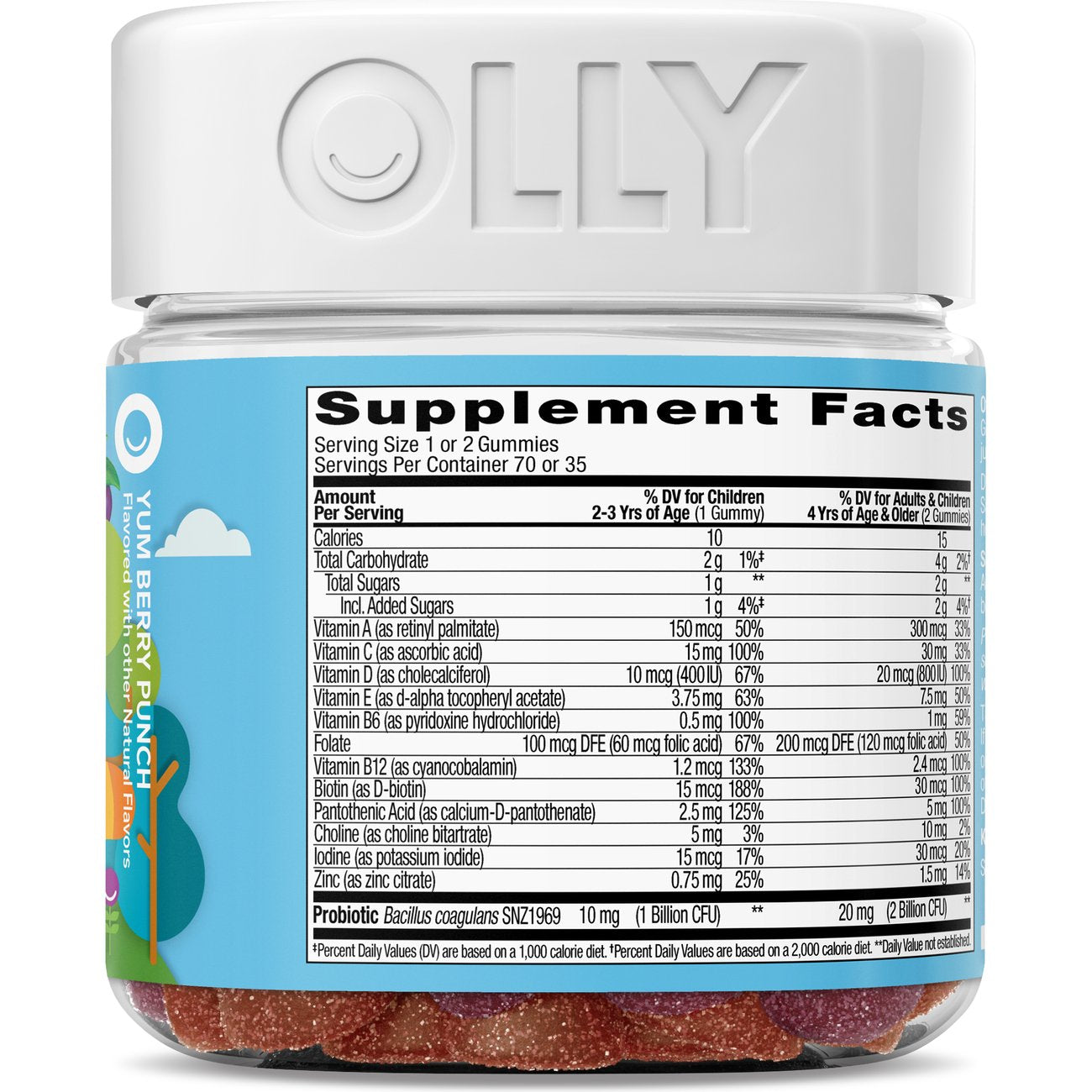 OLLY Kids Multivitamin & Probiotic Digestive Gummies - Berry
