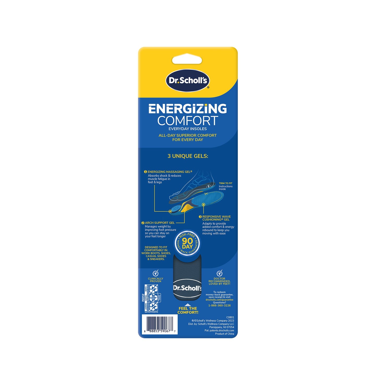 Dr. Scholl's Comfort and Energy Massaging Gel Insoles - Women's Size 6- 10