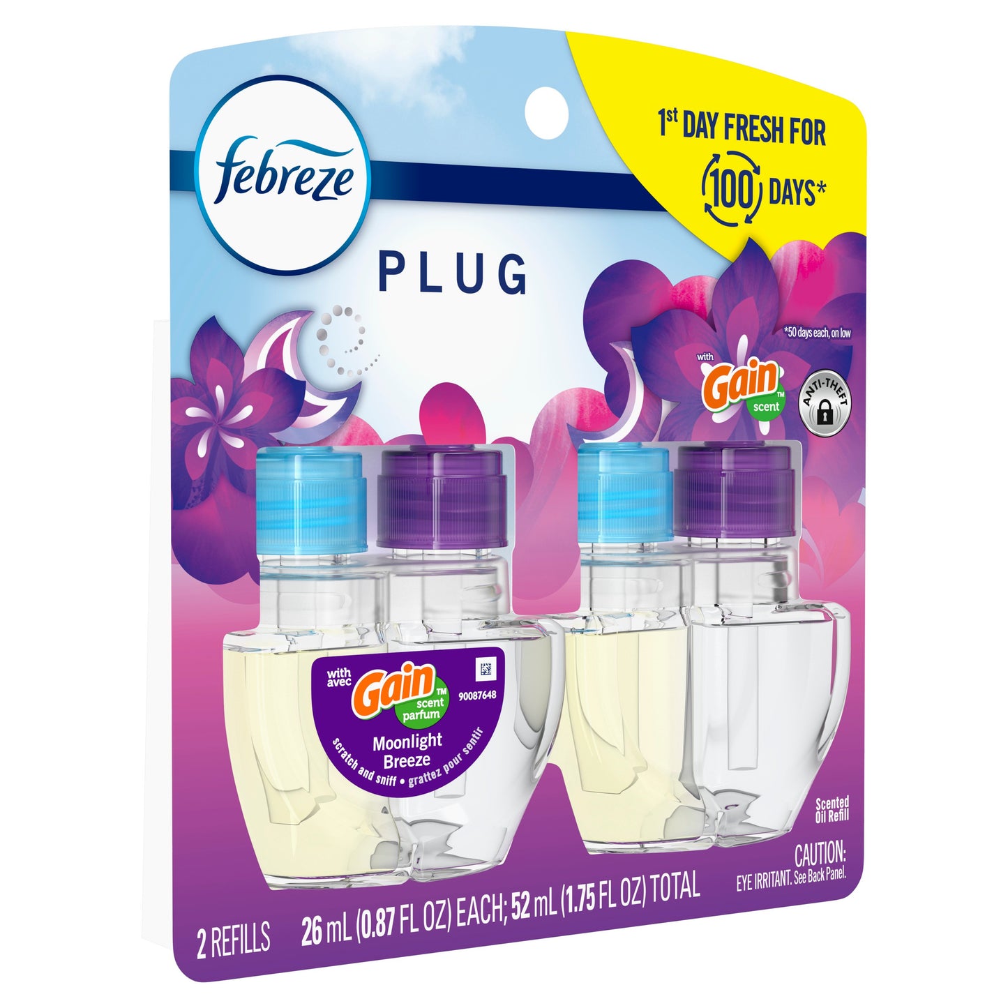 Febreze Plug In Air Freshener, Odor-Fighting Scented Oil Refill, Gain Moonlight Breeze