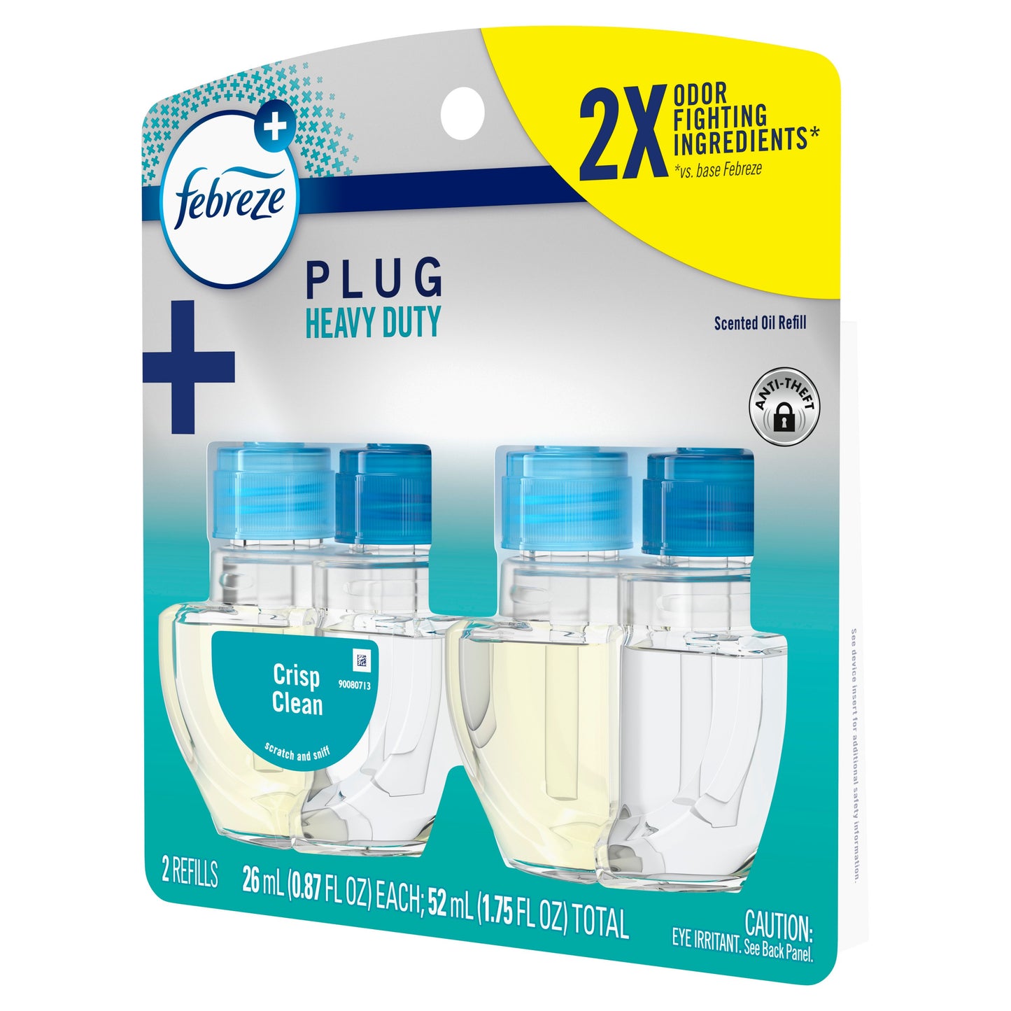 Febreze Plug In Air Freshener, Odor-Fighting Scented Oil Refill, Heavy Duty Crisp Clean