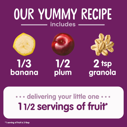 Happy Baby Organics Stage 2 Pouch - Bananas Plums & Granola