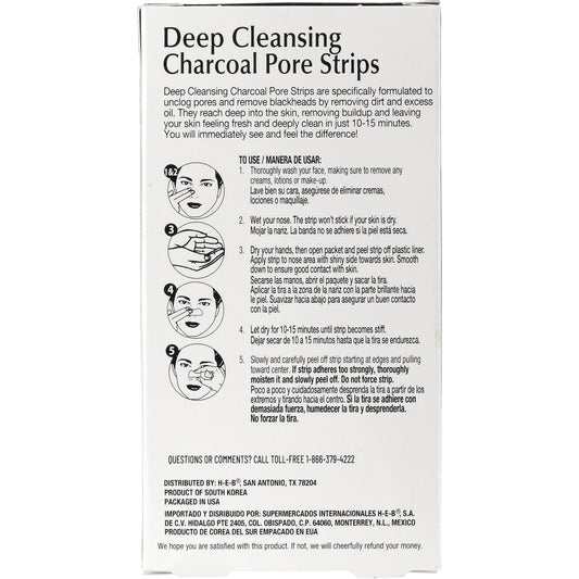 Hill Country Essentials Deep Cleansing Charcoal Blackheads Pore Strips