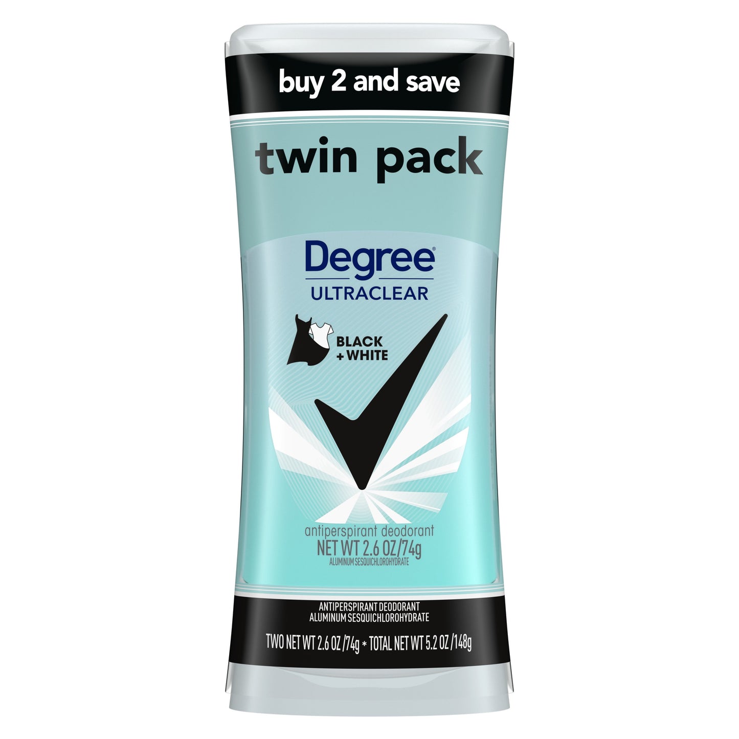 Degree UltraClear Antiperspirant Deodorant - Black+White, 2.6 oz