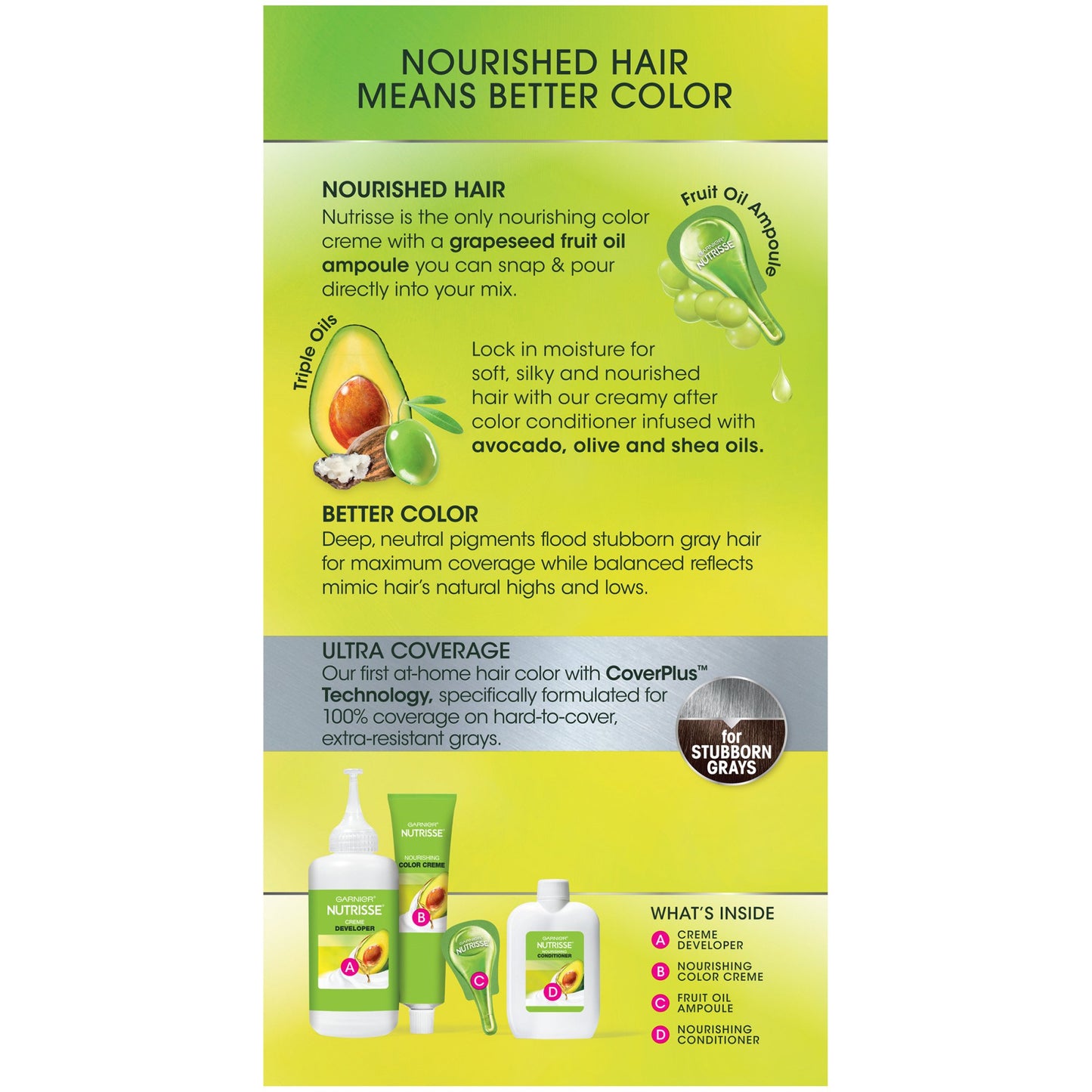 Garnier Nutrisse Ultra Coverage Nourishing Permanent Hair Color Creme for Stubborn Gray Coverage Deep Dark Brown (Sweet Pecan) 400