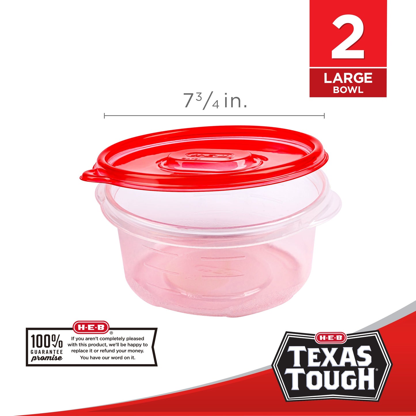 H-E-B Texas Tough Large Food Storage Container Bowls & Lids