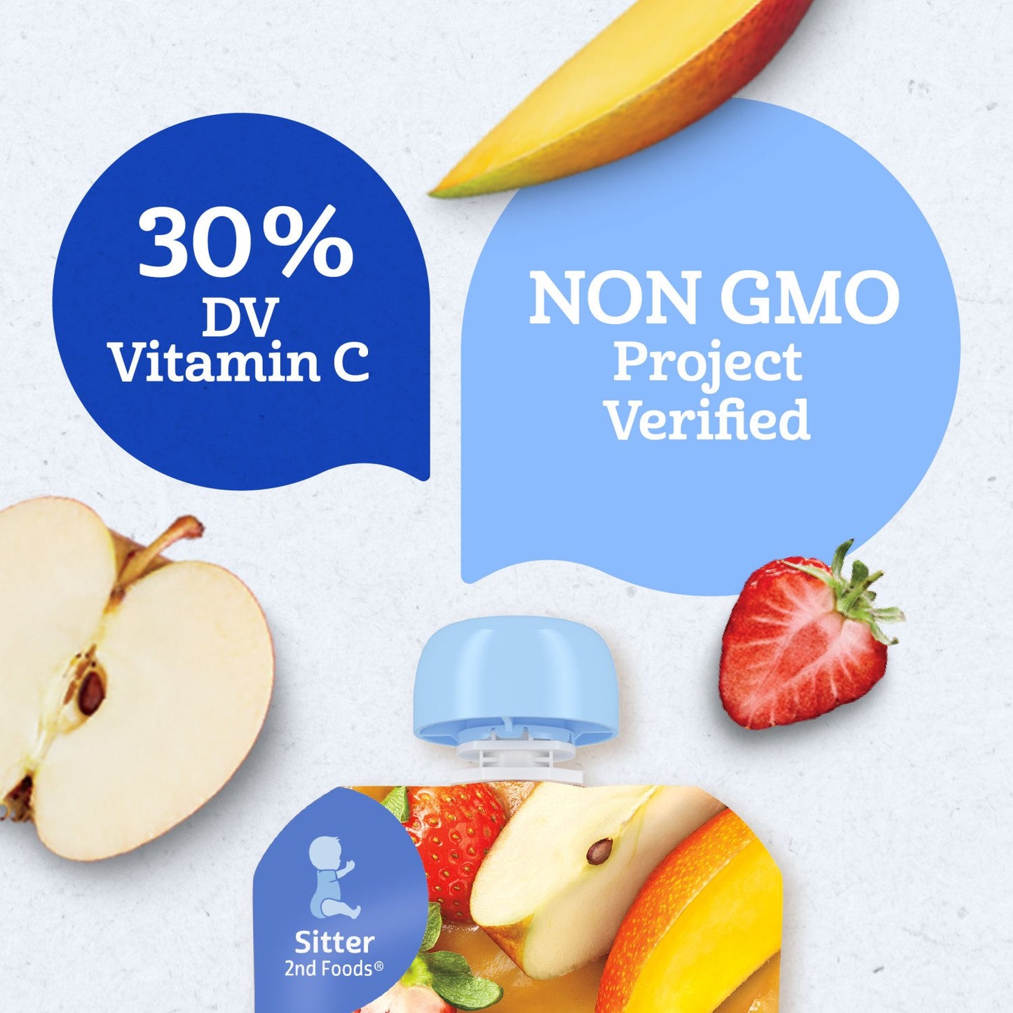 Gerber Stage 2 Baby Food Pouch - Apple Mango Strawberry Puree
