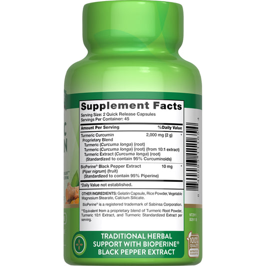Nature's Truth Turmeric Curcumin Complex Quick-Release Capsules