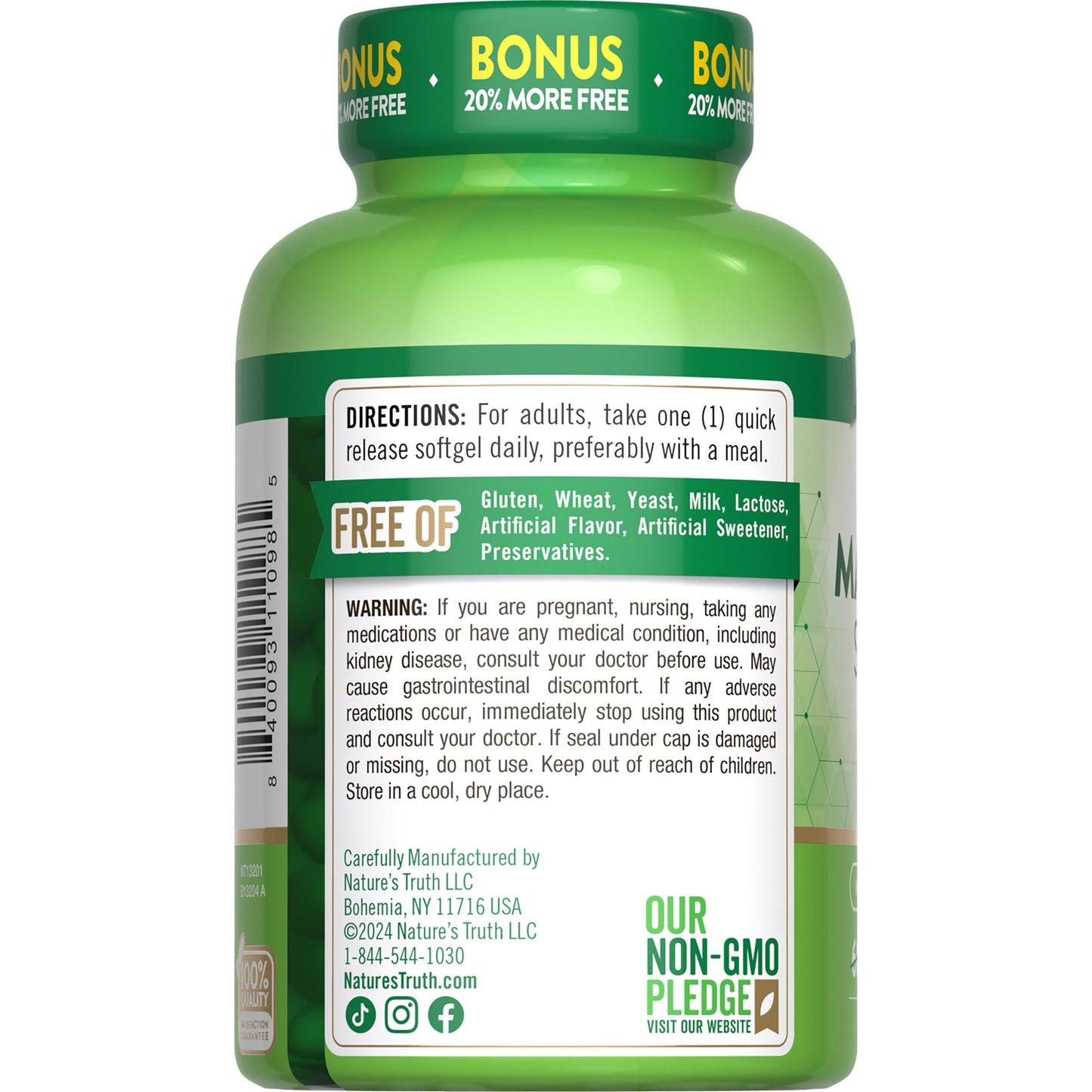 Nature's Truth Extra Strength Magnesium 400mg Quick-Release Softgels