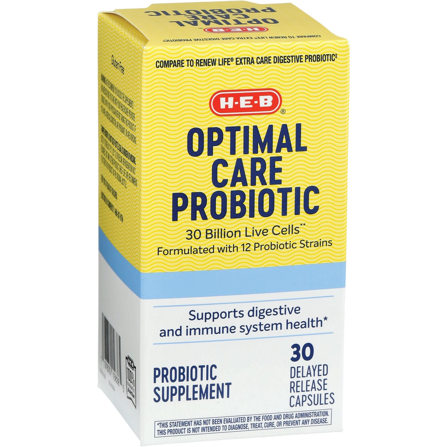 H-E-B Optimal Care Probiotic Capsules – 30 Billion CFUs