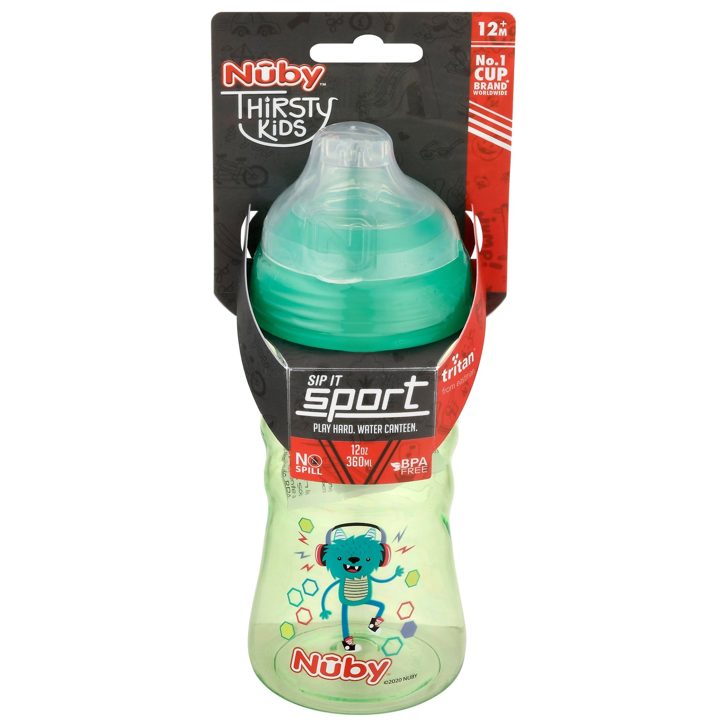 Nuby Thirsty Kids Sip It Sport Bottle - Colors May Vary