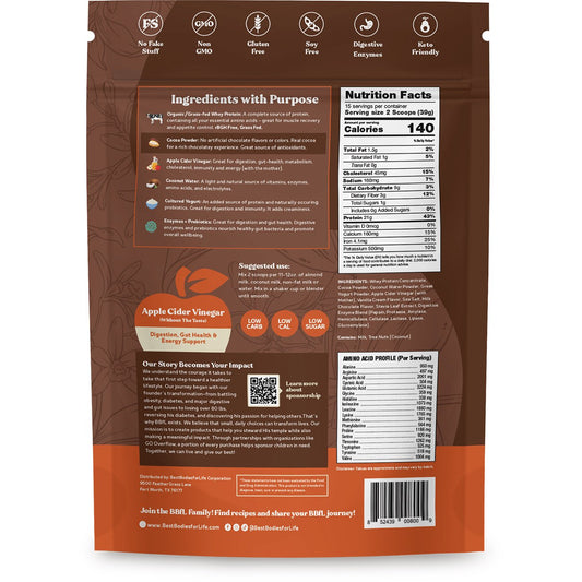 BestBodiesforLife 21g Whey Protein & Meal Replacement Lifestyle Shake - Cocoa Cream