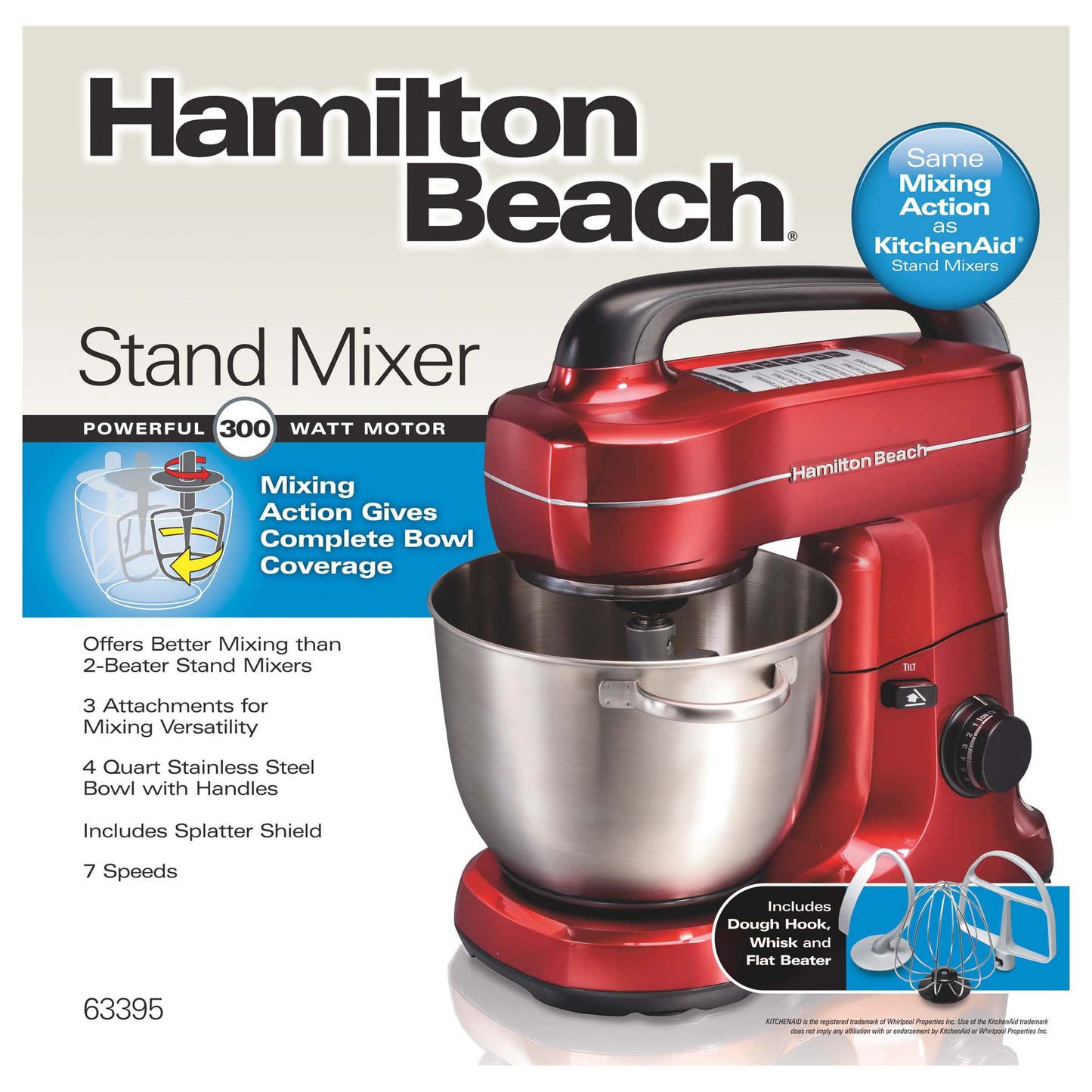Hamilton Beach Red 7 Speed Stand Mixer