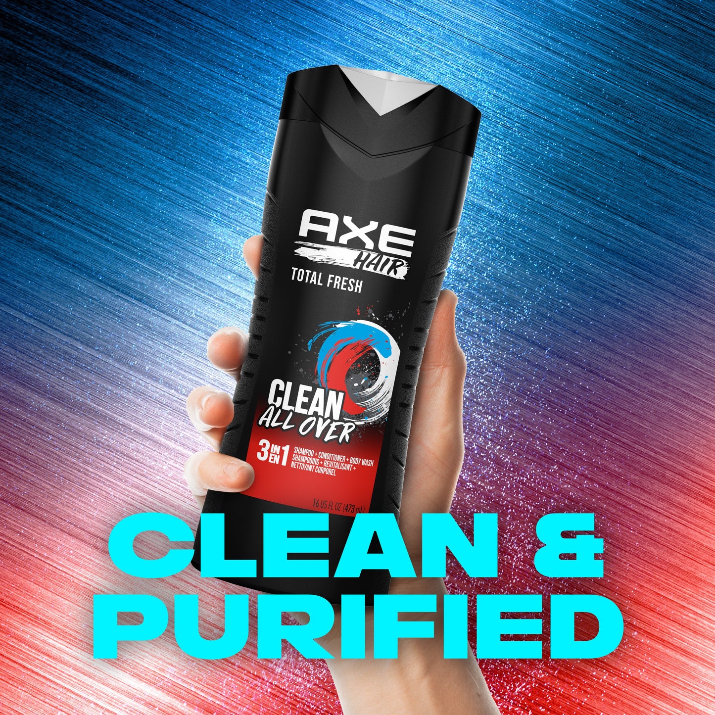 AXE 3 in 1 Body Wash + Shampoo + Conditioner - Total Fresh