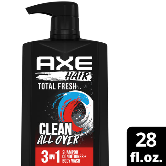 AXE Hair 3 in 1 Shampoo + Conditioner + Body Wash - Total Fresh