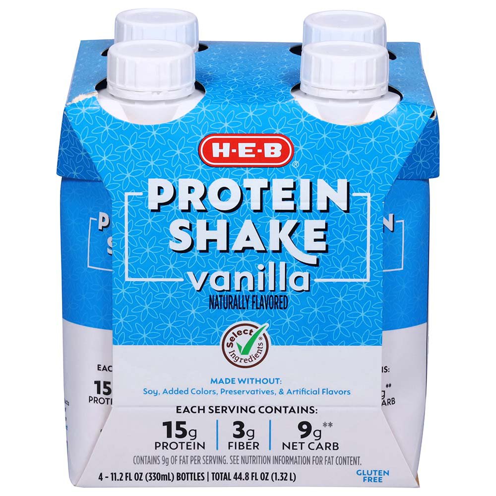 H-E-B 15g Protein Shakes 4 pk Bottles - Vanilla