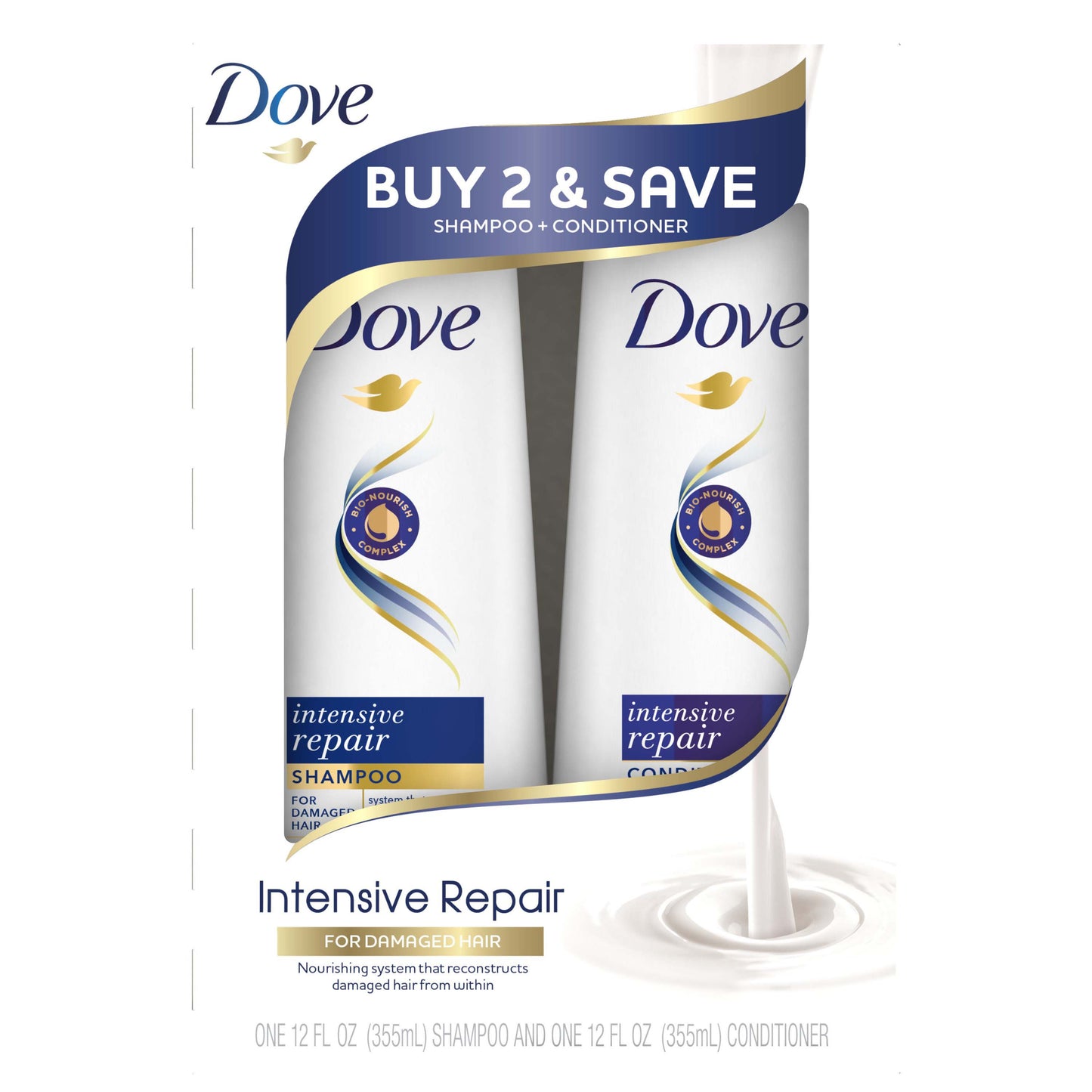 Dove Nutritive Solutions Intensive Repair Shampoo & Conditioner, 2 Pk