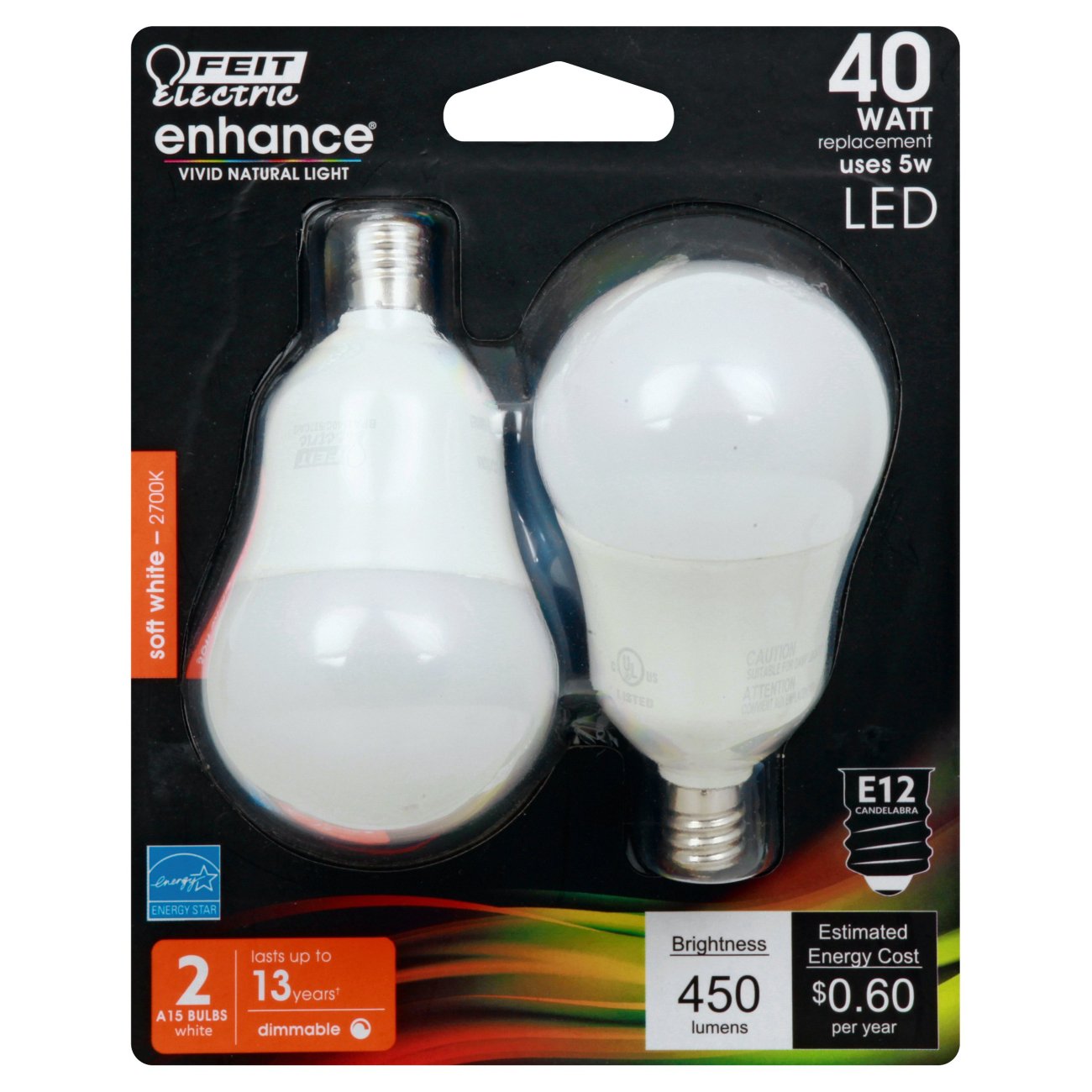 Feit Electric Enhance A15 40-Watt LED Light Bulbs - Soft White