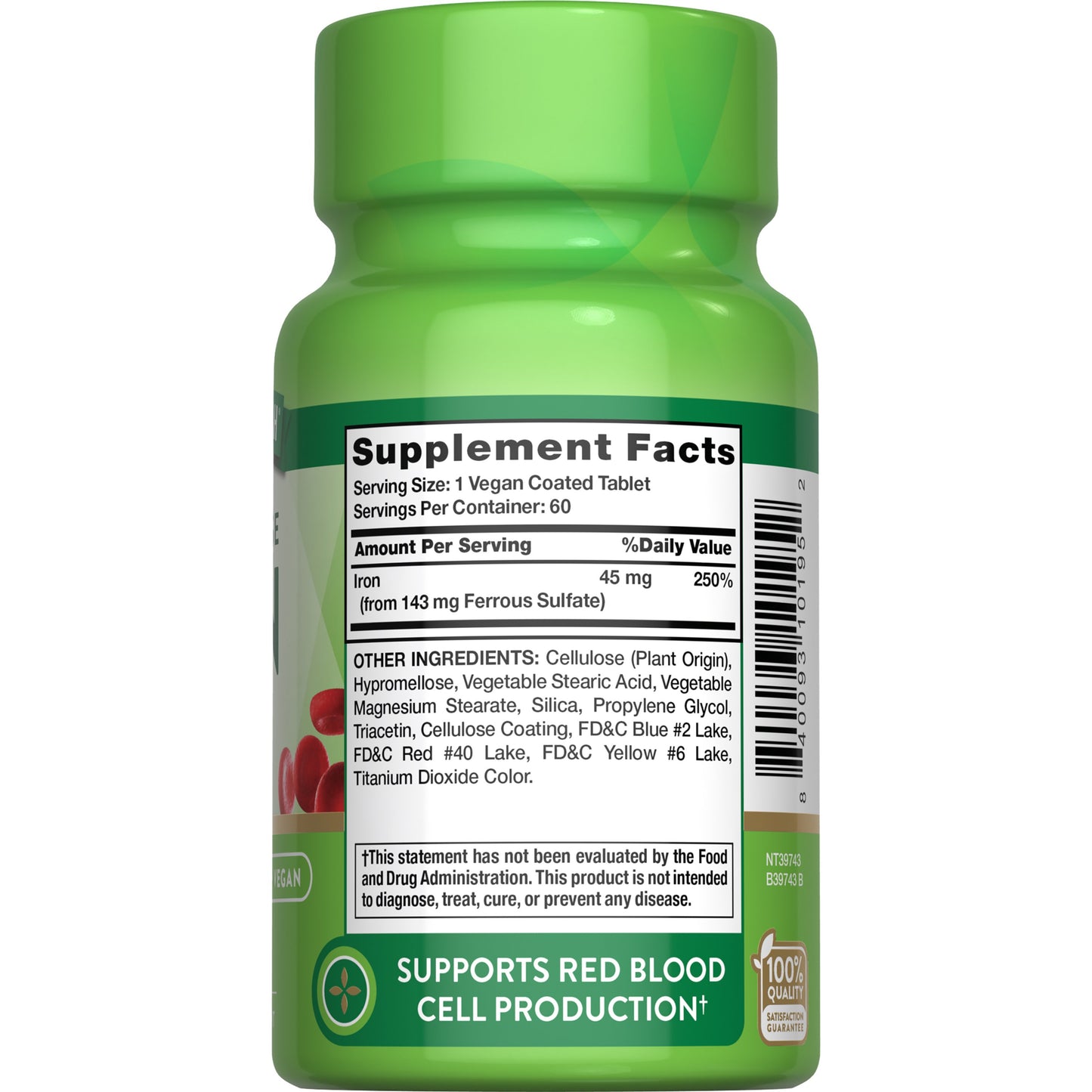 Nature's Truth Slow Release Iron 45 mg Coated Tablets