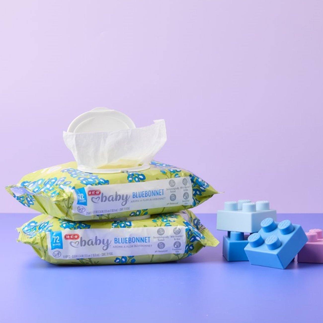 H-E-B Baby Wipes - Bluebonnet Scented, 3 pk